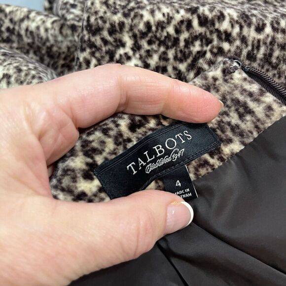 Talbots Skirt size 4 Brown Velvet Cheetah Leopard Straight Pencil Knee Career - Picture 8 of 8